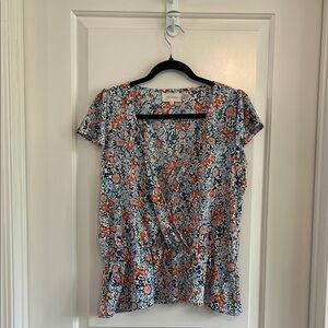 Melloday wrap floral top size medium